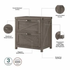 Cottage Grove 2 Drawer Lateral File Cabinet By Bush Furniture - Reclaimed Pine -Felloweis Store f9cca4cc ee1e 45bc 9b1e af2447616e59