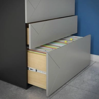 Nexera Atypik 3-Drawer Storage And Filing Cabinet - Black 9 Nexera Atypik 3-Drawer Storage And Filing Cabinet - Black - Image 9