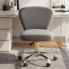 Corvus Velvet Armless Adjustable Swivel Home Office Chair - Grey