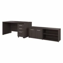 Studio C 60W Desk With Return And Cabinet By Bush Business Furniture - Platinum Gray -Felloweis Store fae53806 6a9a 4387 8f57 92ee8b90a6b3
