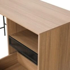 Light Oak Finish Computer Table Home Office Desk - 29.25" H X 55.25" W X 21.75" D - Oak -Felloweis Store fae9554a a478 4087 9fcb 92ac1018d70c