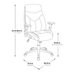 Executive Bonded Leather Office Chair - Black -Felloweis Store fc30731e a19c 4c41 848c 3f95a40a81ac