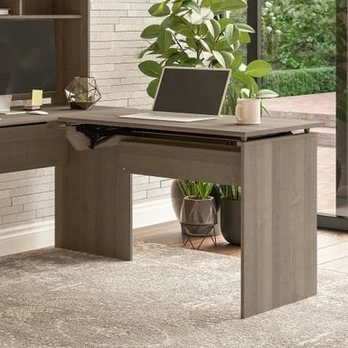 Cabot 3 Position Sit To Stand Desk Return By Bush Furniture - Heather Gray 14 Cabot 3 Position Sit To Stand Desk Return By Bush Furniture - Heather Gray - Image 14