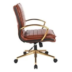 Ave Six Mid-Back Faux Leather Office Chair With Gold Finish Base - Saddle 37 Ave Six Mid-Back Faux Leather Office Chair With Gold Finish Base - Saddle -Felloweis Store fcb31d4e 4605 4edf bcb8 329519460b50