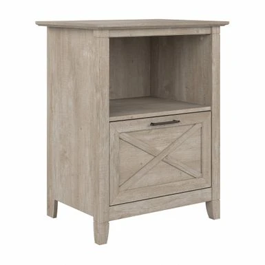 Key West Lateral File Cabinet With Shelf By Bush Furniture - Washed Gray 2 Key West Lateral File Cabinet With Shelf By Bush Furniture - Washed Gray - Image 2