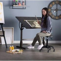 Studio Designs Vintage 42-inch Distressed Black Wood Drafting Table - Distressed - Black -Felloweis Store ff54f819 d6f9 4054 a8e7 bcbc77b91b2e