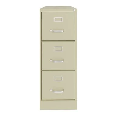 Hirsh 22-in Deep 3 Drawer, Letter Width, Vertical File Cabinet - Grey 3 Hirsh 22-in Deep 3 Drawer, Letter Width, Vertical File Cabinet - Grey - Image 3